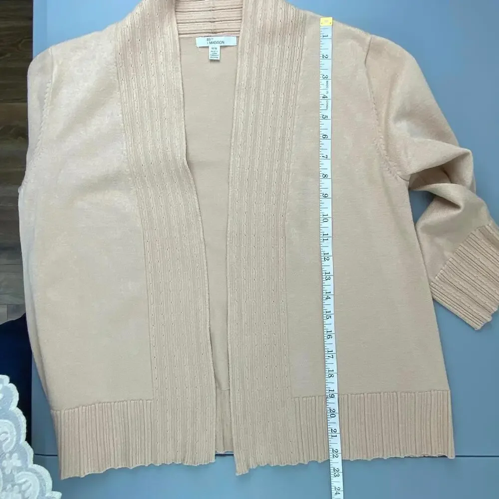 89th + Madison Chic Cardigan in Tan size medium